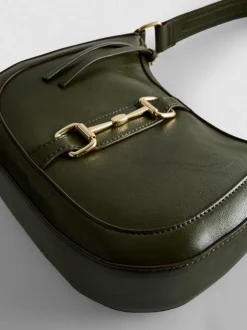 Bolso de hombro de piel sintética con adorno