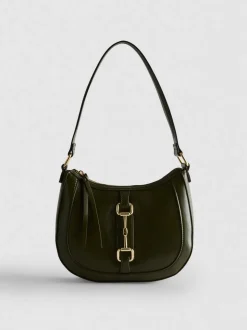 Bolso de hombro de piel sintética con adorno