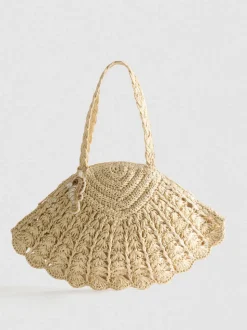 Bolso de hombro tejido en forma de concha