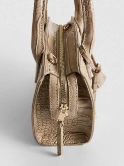 Bolso de mano con efecto piel de cocodrilo
