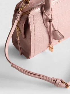 Bolso de mano con efecto piel de cocodrilo