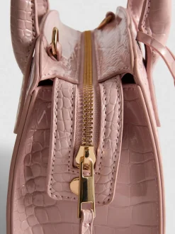 Bolso de mano con efecto piel de cocodrilo