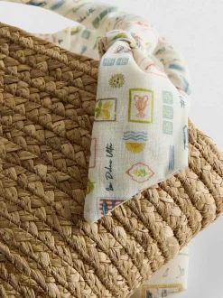 Bolso midi de paja tejida