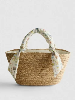 Bolso midi de paja tejida