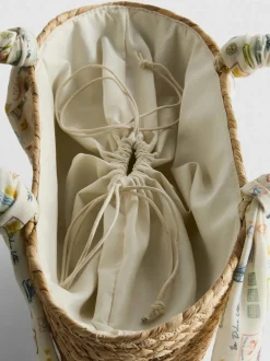 Bolso midi de paja tejida