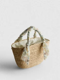 Bolso midi de paja tejida