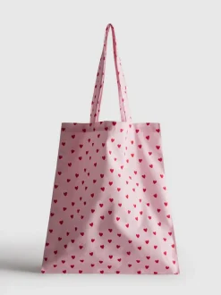Bolso tote con estampado de corazones
