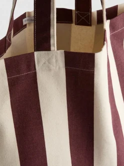 Bolso tote de lona a rayas