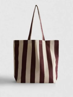 Bolso tote de lona a rayas