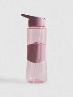 Botella de agua con pajita abatible