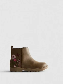 Botines bordados con cremallera