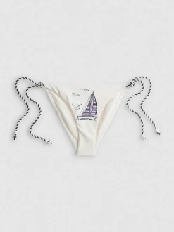 Braguita de bikini bordada con lazos laterales