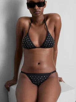Braguitas de bikini con tachuelas de strass