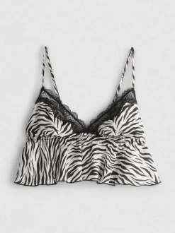 Bralette vaporoso con estampado de cebra