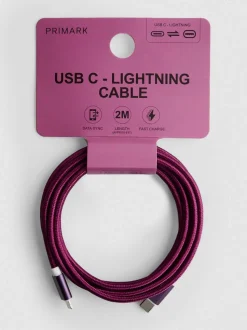 Cable trenzado de USB-C a Lightning de 2 m