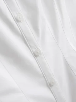 Camisa ajustada de algodón puro de manga larga