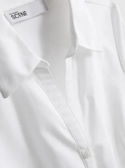 Camisa ajustada de algodón puro de manga larga
