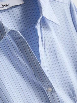 Camisa ajustada de algodón puro de manga larga