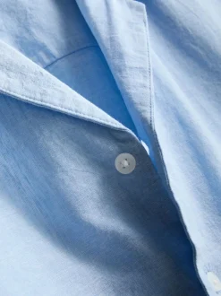 Camisa de manga larga en mezcla de lino