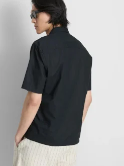 Camisa de manga larga en mezcla de lino