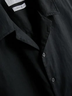 Camisa de manga larga en mezcla de lino
