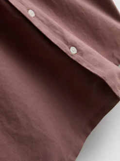 Camisa de manga larga en mezcla de lino
