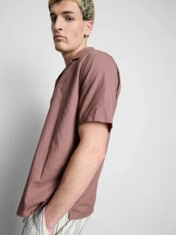 Camisa de manga larga en mezcla de lino