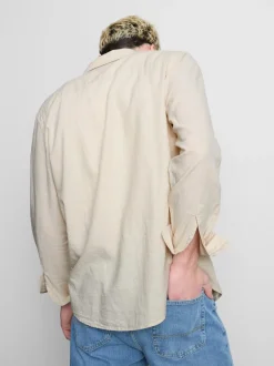 Camisa de manga larga en mezcla de lino