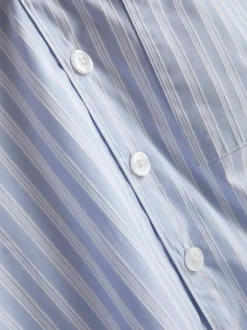 Camisa de pijama a rayas con cuello con solapas