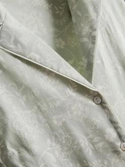 Camisa de pijama de algodón puro con flores