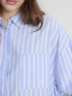 Camisa de pijama Oxford a rayas de algodón