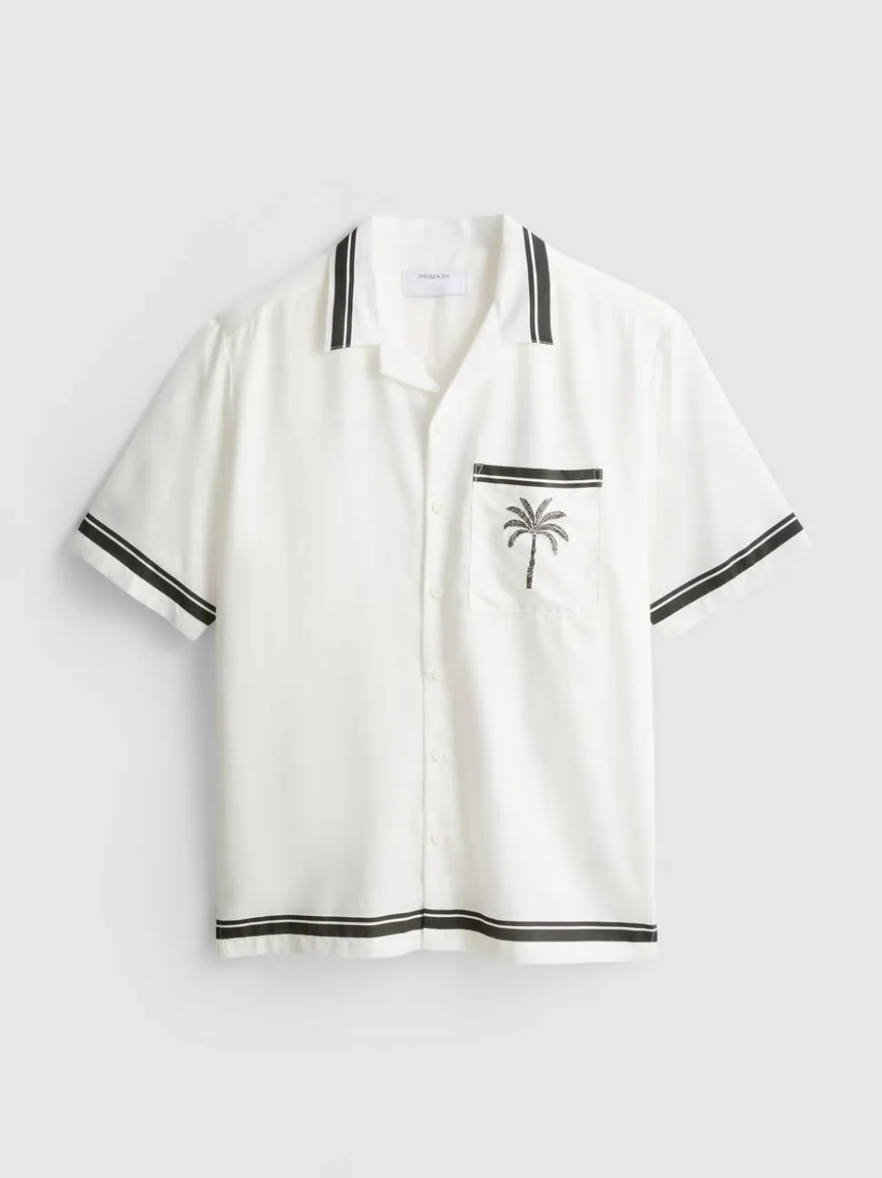 Camisa tipo resort con estampado de palmeras