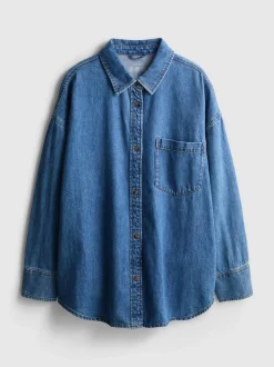 Camisa vaquera holgada de algodón