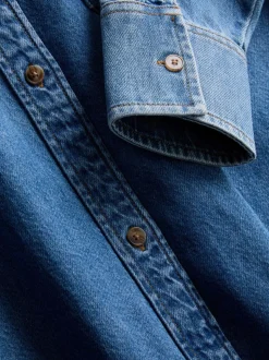 Camisa vaquera holgada de algodón