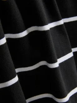 Camiseta a rayas de algodón puro con cuello de pico