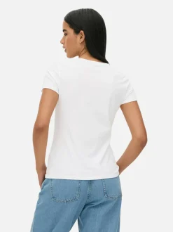 Camiseta básica de manga corta y cuello redondo