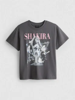 Camiseta con estampado de algodón puro de Shakira