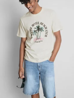 Camiseta con estampado gráfico «Paradise Beach»