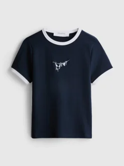 Camiseta corta de algodón gráfica