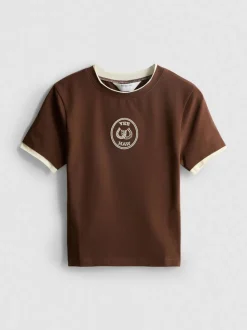 Camiseta corta de doble capa con mucho algodón