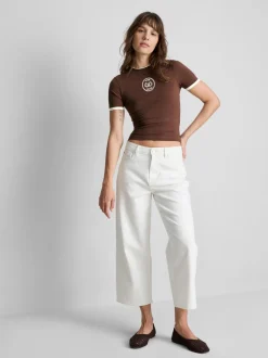 Camiseta corta de doble capa con mucho algodón