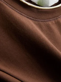 Camiseta corta de doble capa con mucho algodón