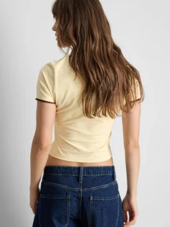 Camiseta corta de doble capa con mucho algodón