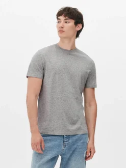 Camiseta de algodón con cuello redondo