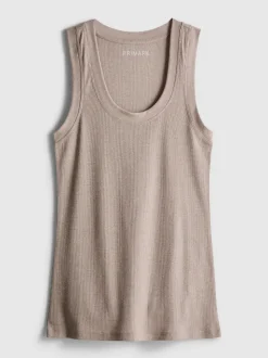 Camiseta de canalé en mezcla de algodón