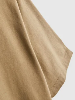Camiseta de corte recto de algodón puro