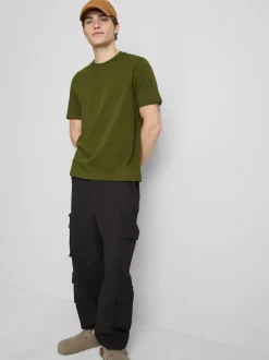 Camiseta de corte recto de algodón puro