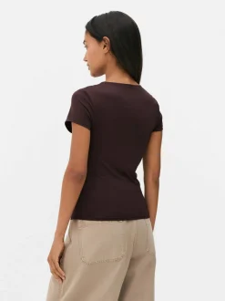 Camiseta de cuello redondo tipo segunda piel