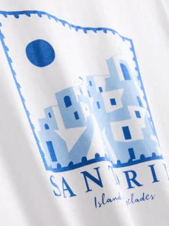 Camiseta de manga corta con gráfico de Santorini