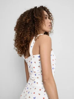 Camiseta de pijama de canalé de mariposas